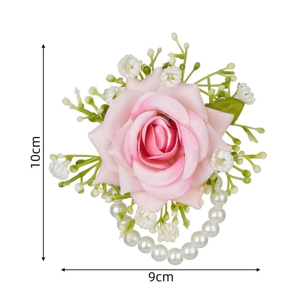 Handmade Wedding Brooch Silk Wrist Flower European Rose Boutonniere  Wedding Accessories