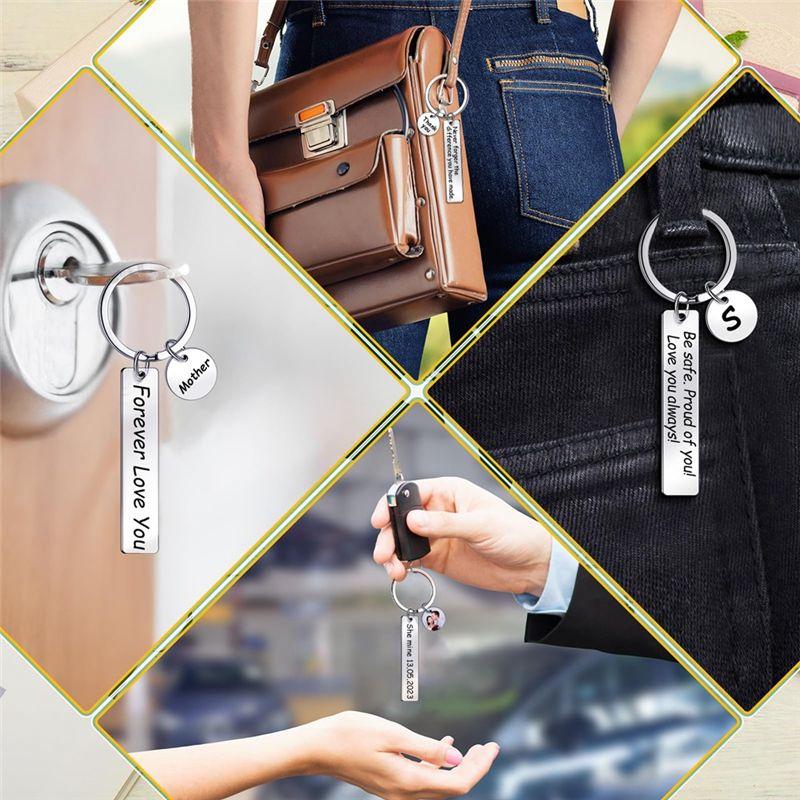 A84E-30 Pcs Engravable Metal Keychain Blanks Metal Stamping Blanks For Engraving Stainless Steel Blank Key Ring Tags