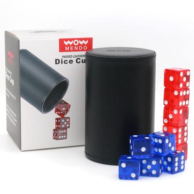 Dice Stacking Dice Dice Practice 19mm Leather Cup, Set, Cup, 10-Piece Set, (Black)