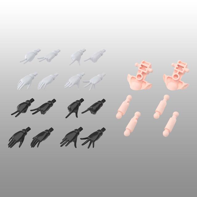 

[Bandai] 30MS Option Hand Parts Set [White / Black]