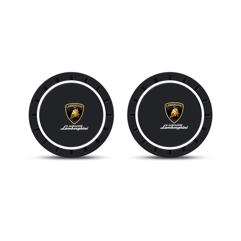 

Auto Headrest 2PCS Car Coasters Water Cup Slots Non-Slip Mat Waterproof Cup Pad For Lamborghini Urus Huracan Aventador Premium
