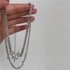 Simple High-Grade Mango Zircon Double-Layer Stacked Necklace, Must-Have Collarbone Chain For Female Tide Sweet And Cool Babes