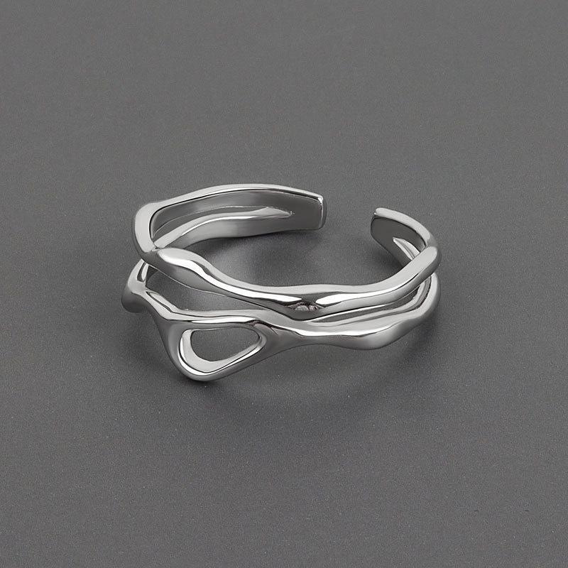 Französische Unregelmäßige Temperament Offene Ringe Für Frauen Vintage Metall Punk Verstellbare Partnerringe Trend Feiner Schmuck Zubehör