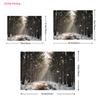 2D flat surface 1 piece - Snowy forest path winter wonderland banner - UV printed polyester background fabriczyc