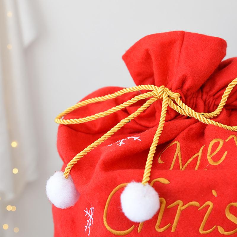 Christmas Red Non-woven Santa Claus Toys Storage Bags Large Christmas Drawstring Gift Bags Christmas Santa Claus Sacks