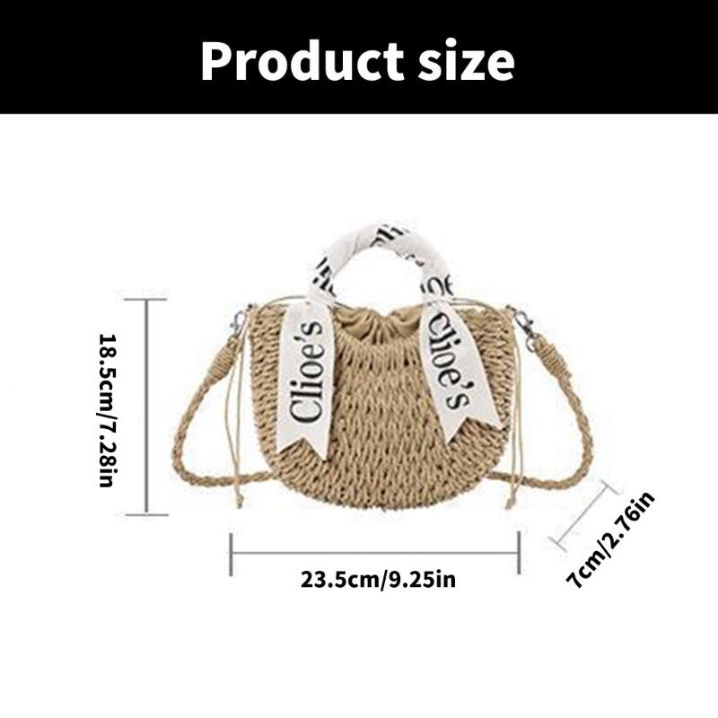 Pochette in Paglia da Donna Borsa a Tracolla in Paglia Borsa a Mano Borsa da Spiaggia Estiva Pochette Intrecciata Borsa da Sera