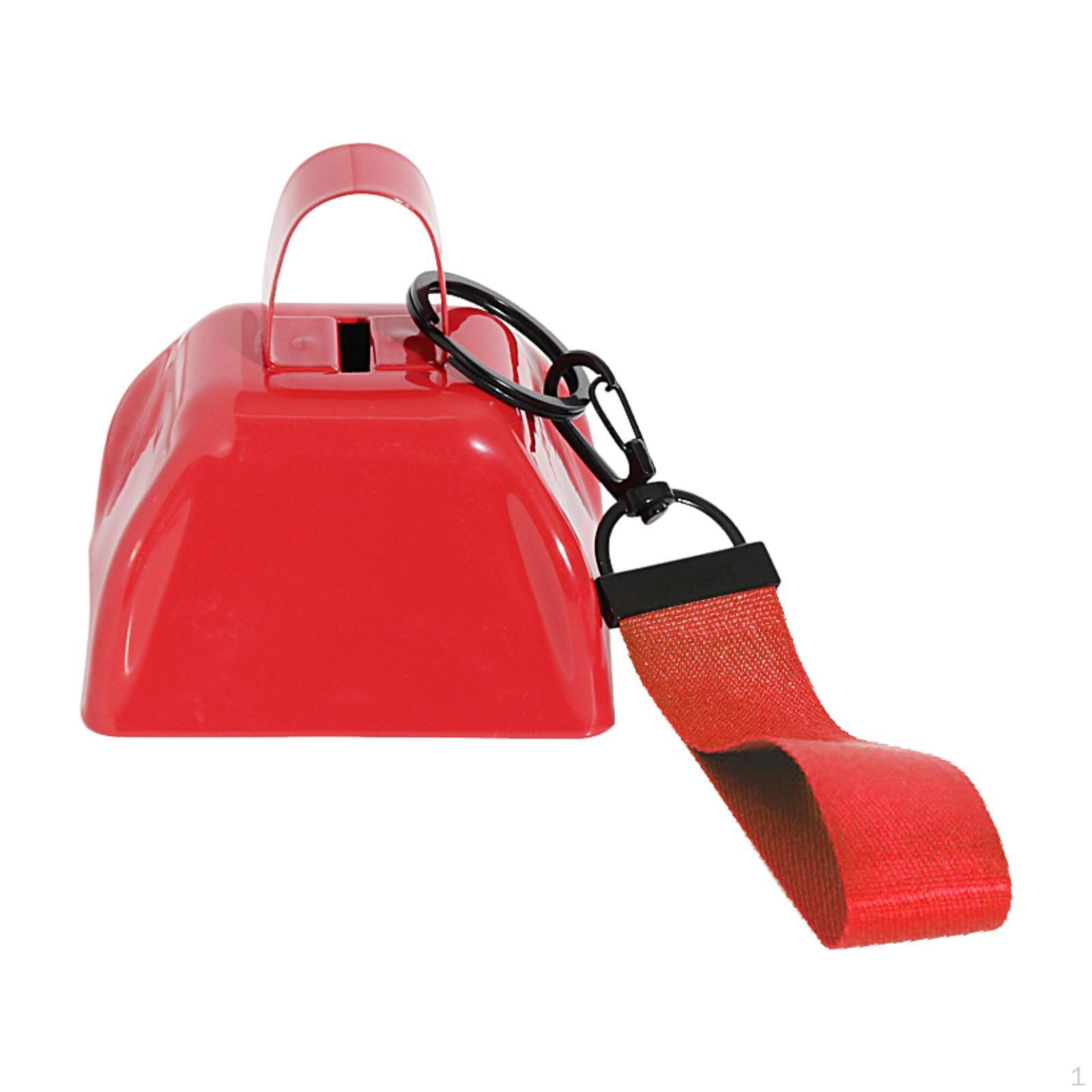 

3 inch Metal Cowbell with Wrist Strap Cheering for Kids and Adults Multifunctional Portable Handheld красный