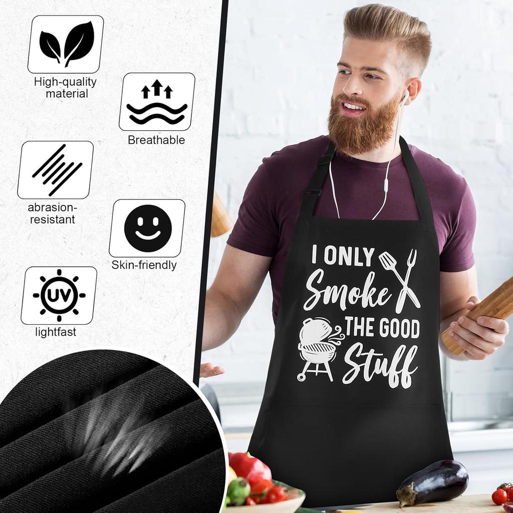 Funny Aprons for Men, Professional Kitchen Cooking Aprons with Two Pockets, Adjustable Chef Apron Bib Apron Gift