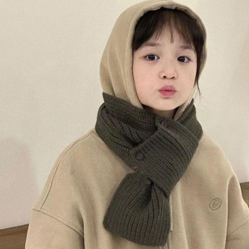 Solid Color Boys Girls Scarf Winter Children's Cross Scarves Fashion Kids Knitted Scarf  Gifts