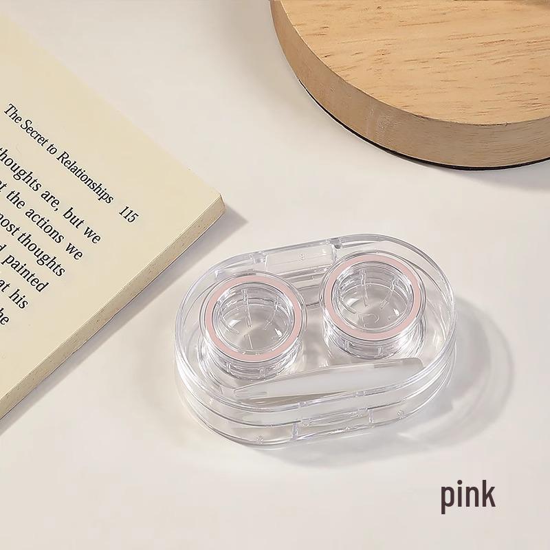 High-End Portable No-Twist Cap Contact Lens Case for Multi-Pair Storage with Double Compartments