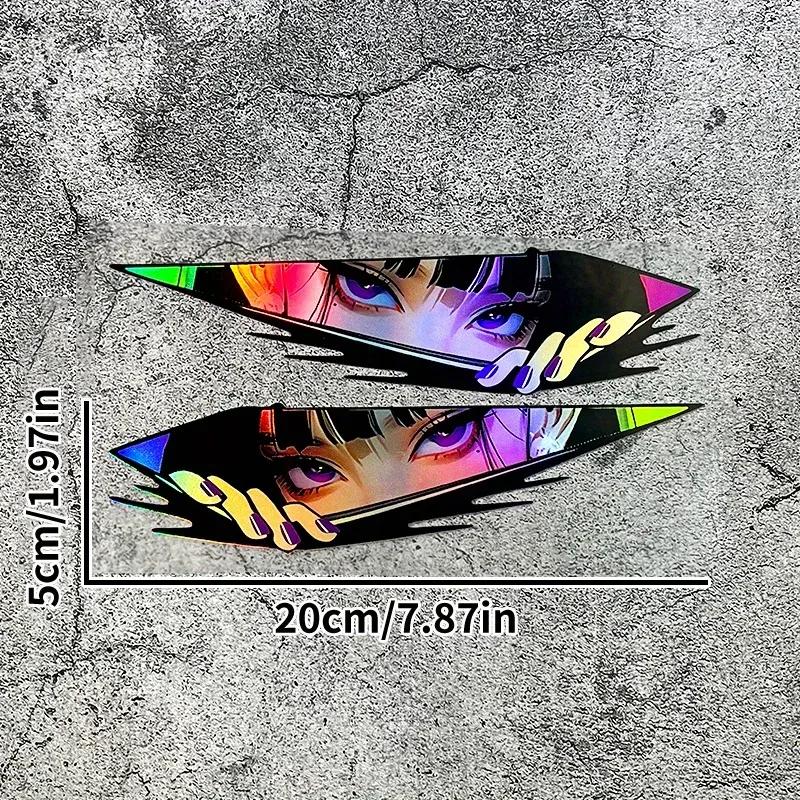 1pair Anime Eyes JDM Car Stickers Waterproof Moto Front Fairing Side Panels Fuel Tank Electric Scooter Auto Window Vinyl Decals