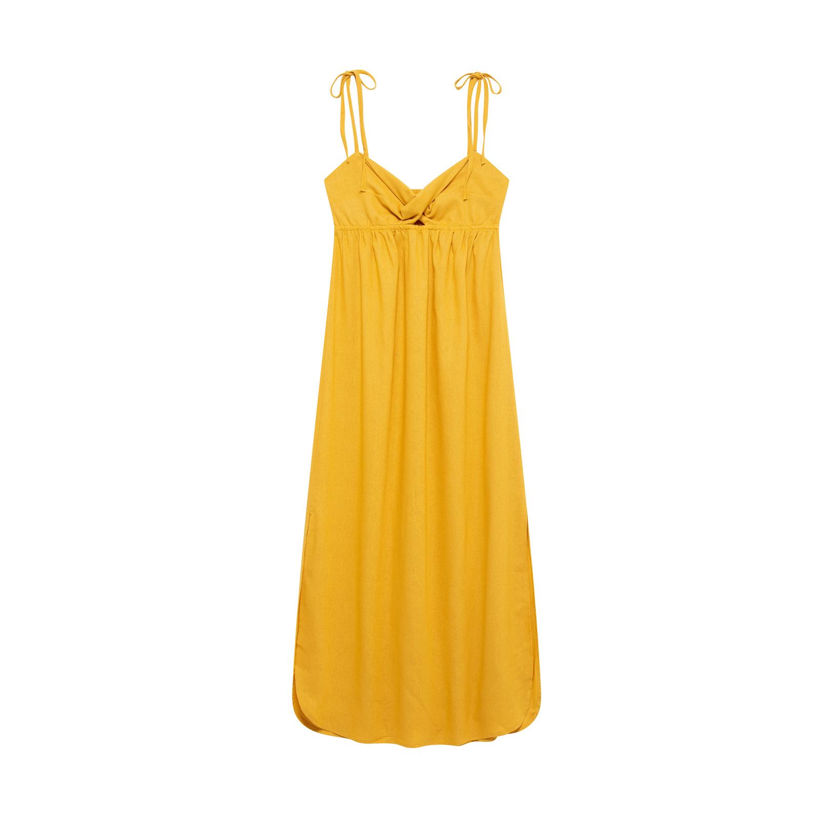 

2025 Spring Women s Slim Hollow-Out Midi Dress S