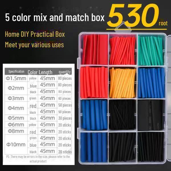 Heat Shrink Tubing Kit: Mobile Phone Cable Protector & Wire Insulation Sleeve