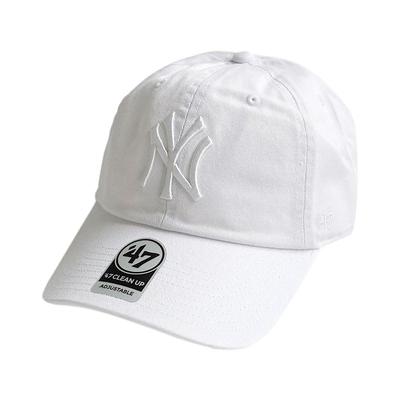 Fyrtiosju Yankees Städa Upp Basebollkeps för Män och Kvinnor med Vit (Vit logotyp)