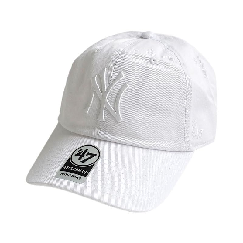 Forty Seven Yankees Cleanup Baseball Cap for Men and Women with White (White Logo)