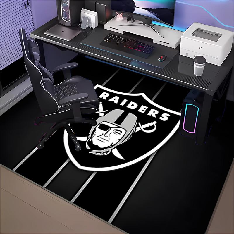 1PC Raiders Team Logo Design Rug Game Carpet, Floor Mat for Bedroom Living Room Entryway Rug, Home Decor Idea Gift for Christmas birthday
