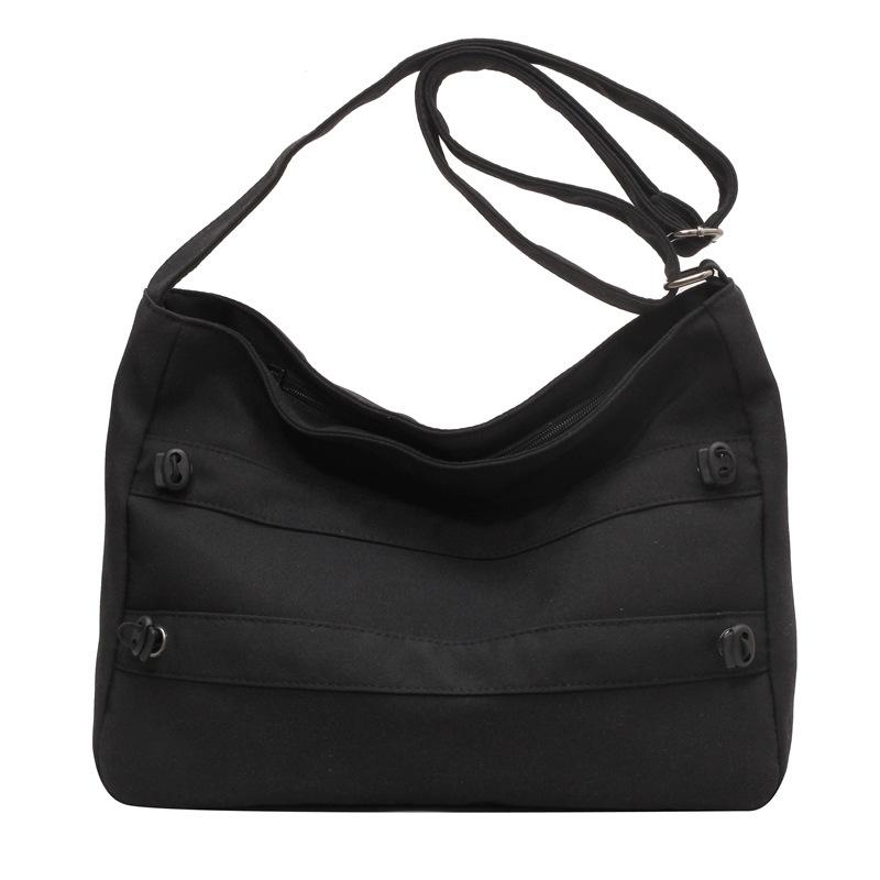 Women's canvas bag new simple solid color large capacity tote bag fashion casual commuter shoulder messenger bag women