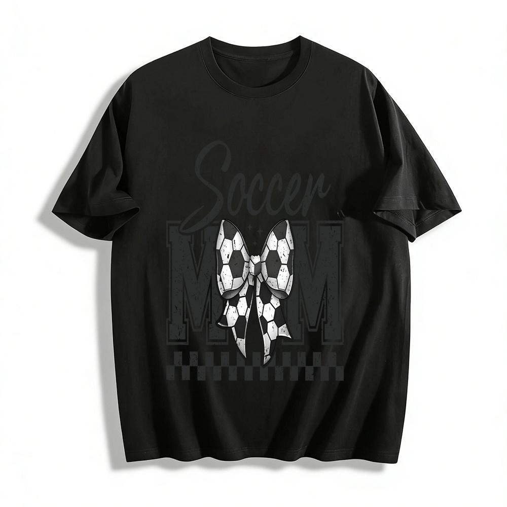 

Vintage Soccer Mom Bow Print Casual Top Pure cotton T-shirt XXS