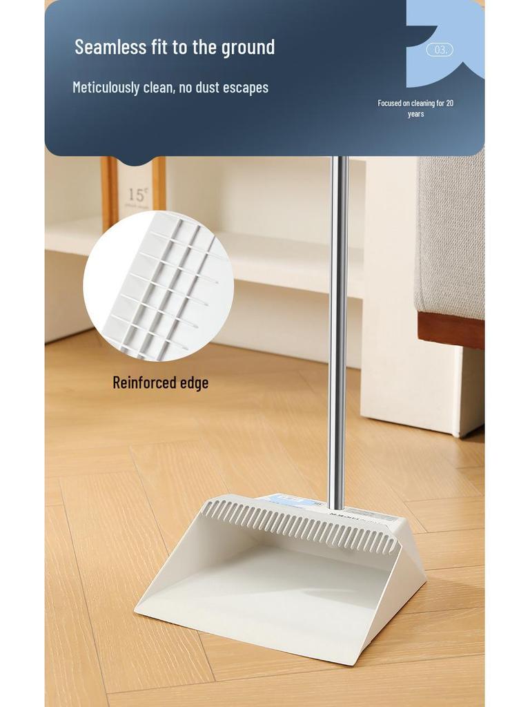 Dustpan and Broom Set with Durable Dense Bristles - Efficient Household Cleanup Tool