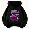 Lustiges Sechs Sieben Italienisches Brainrot 67 Nummern Grafikdruck Hoodie Junge/Mädchen Langarm Kinder Bequemes Sweatshirt