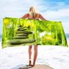 Zen Stones Bamboo Beach Towel Soft Absorbent Bath Towel Microfiber Quick Dry Hand Towels for Sport Gym Spa Travel Yoga Swimming