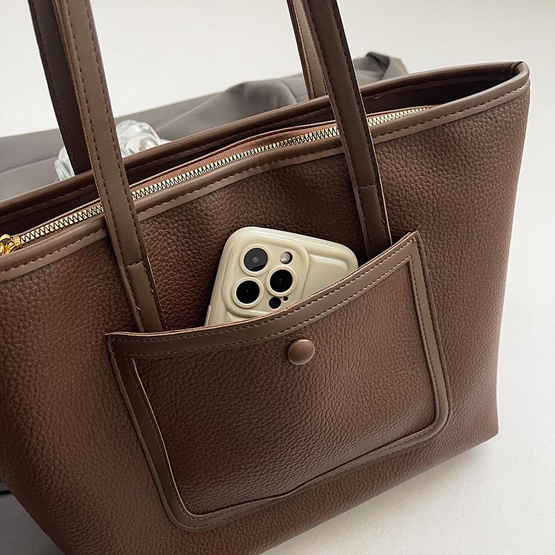 1 new PU handbag New large capacity travel shoulder bag high-end quality women's bag Fashion niche casual women