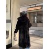 New High-end Imitation Velvet Mink Fur Coat Fur Coat Women's Long Hooded Environmentally Friendly Fur Coat