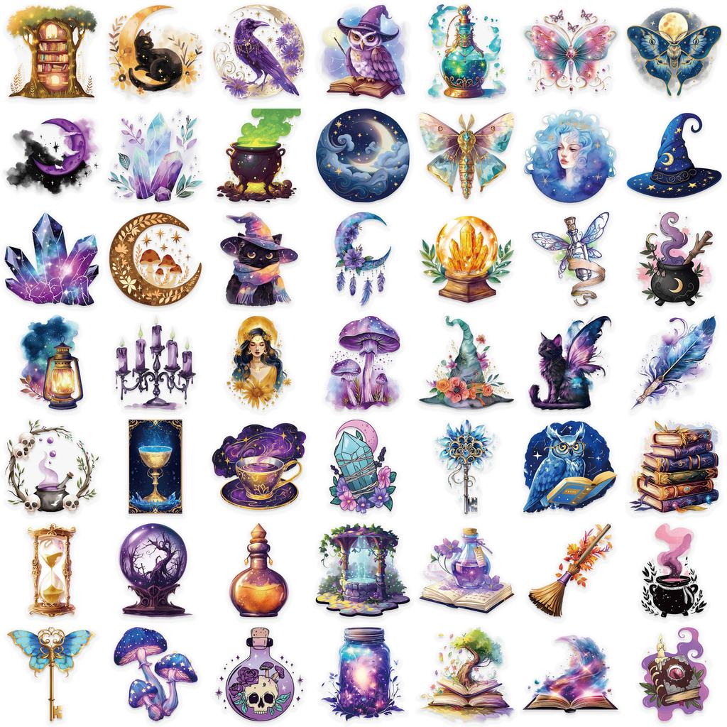 50 Transparent Cartoon Magic Planet Sticker Pack Waterproof Transparent PET Manual Material Decorative Guitar Notebook