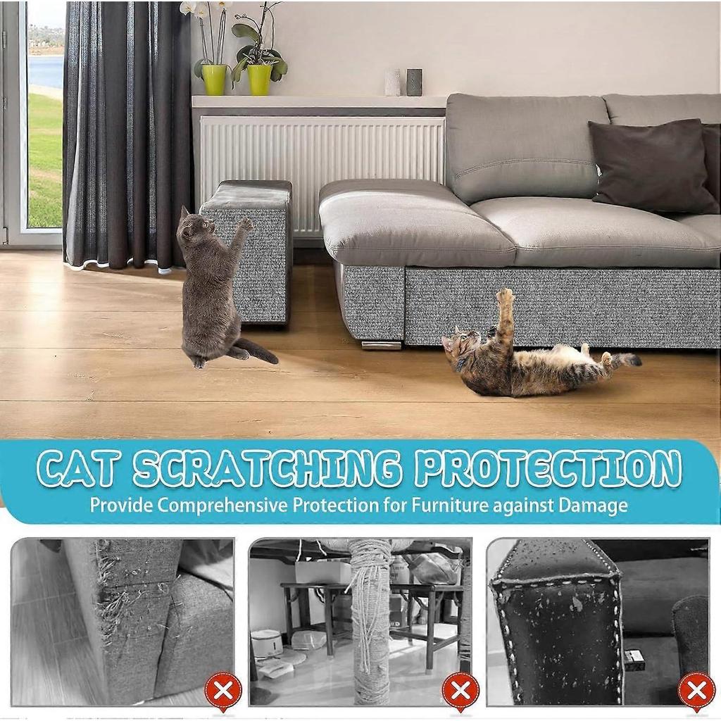 Climbing Cat Scratcher Mat Trimmable Cat Scratching Post Carpet 78.7x15.8 Self Adhesive Carpet Mat Pad Replacement for Cat Tree Shelves Post Couch Wal