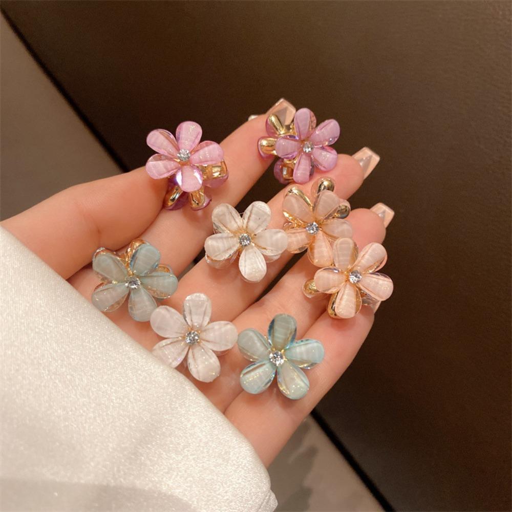10pcs Korean Style Pearls Flower Hairpin Resin Women Side Clip Mini Hair Claw  Daily