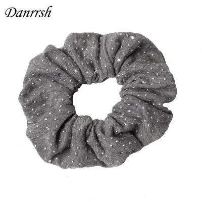 Grand Chouchou pour Cheveux en Tissu Pierre Brillante Élastique pour Attache Queue de Cheval Filles Fait Main Élastiques à Cheveux Femmes Accessoires Cheveux