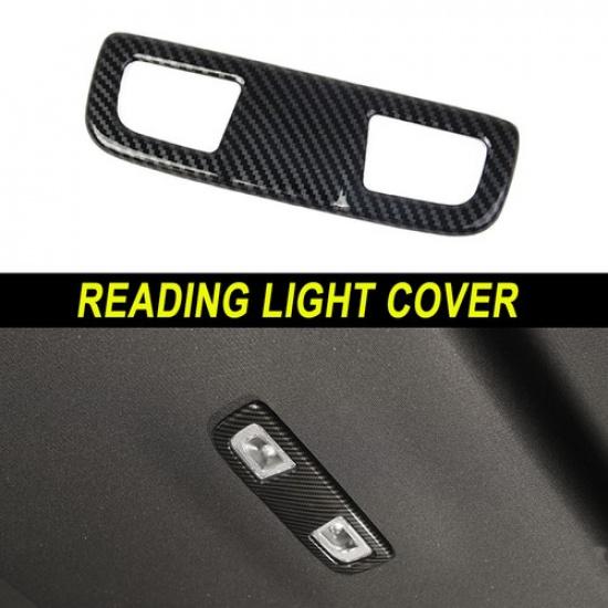 Carbon Fiber Rear Roof Reading Light Lamp Cover Trim For Chevrolet Silverado 19+