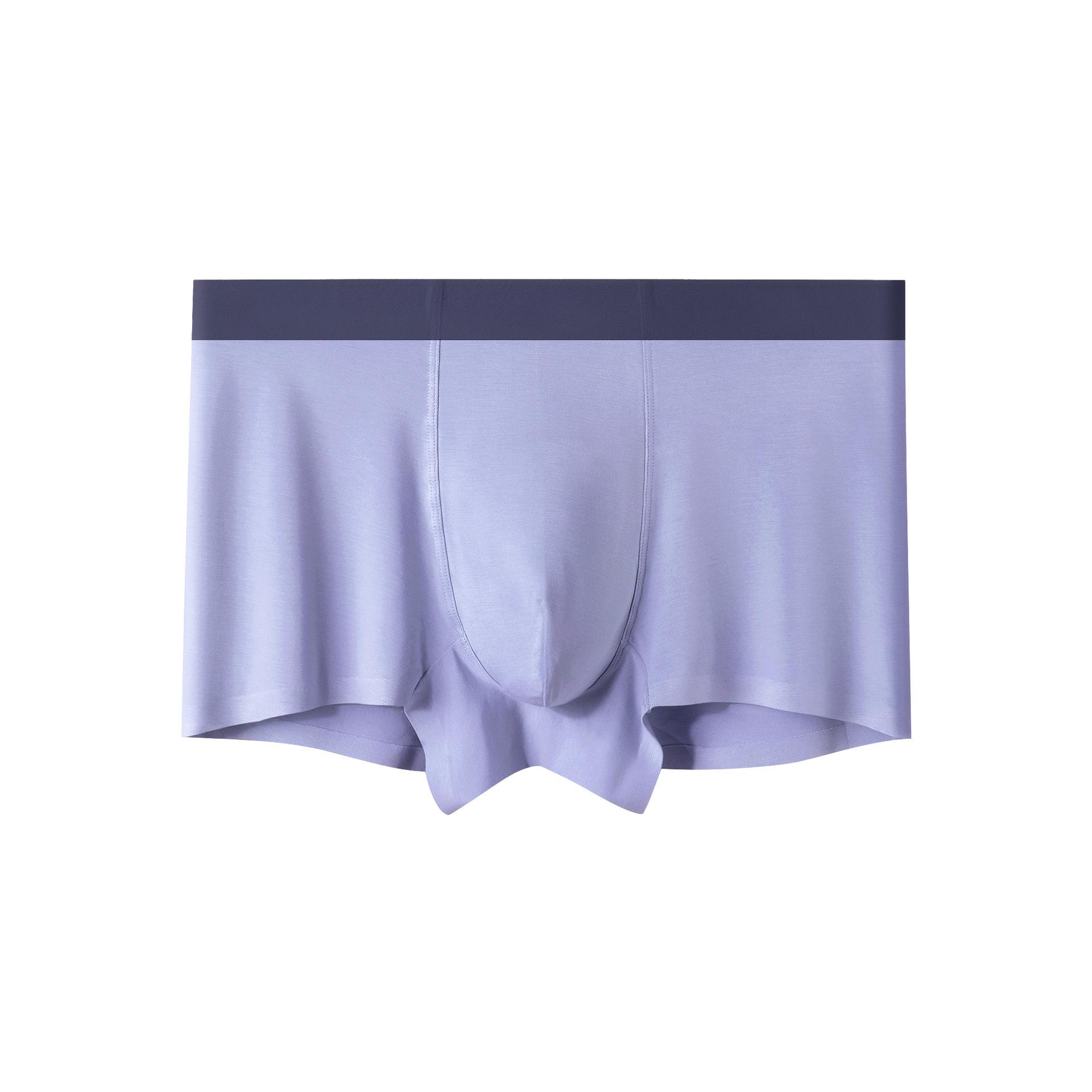Men s Mid-Waist Seamless Antibacterial Breathable Modal Boxer Briefs 2XL