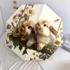 Two Rabbits Pattern, Automatic Folding Umbrella, Portable and Foldable Design, 8 Ribs, a Christmas or Birthday Gift.