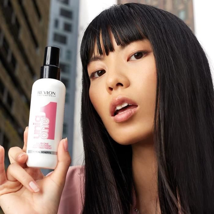 UniqOne Masque en Spray sans Rinçage pour Tous Types Cheveux 10 Bienfaits 150ml Bleu Lotus[209]