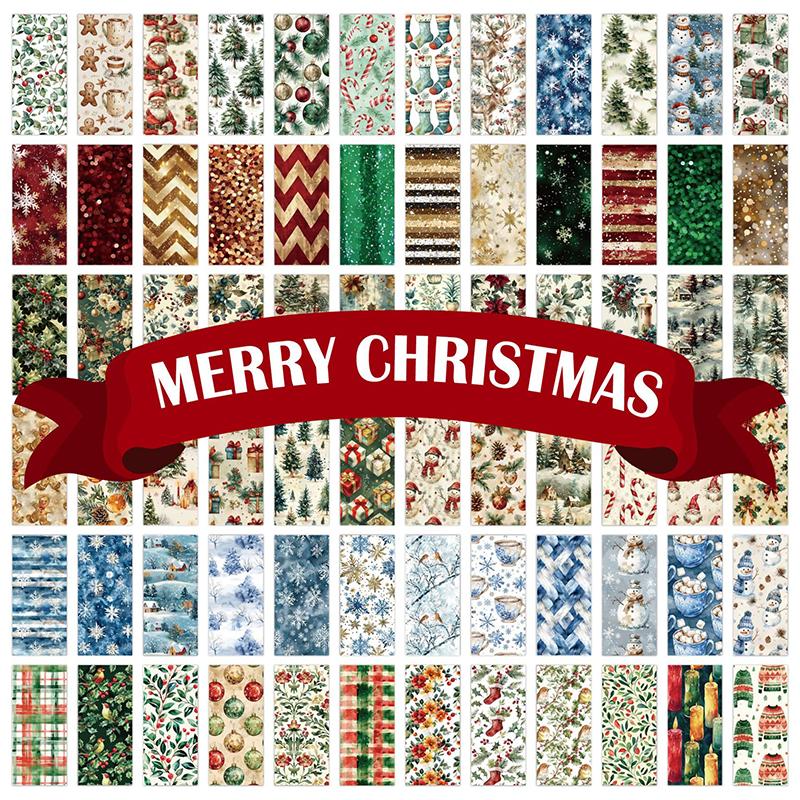 12-Sheet 6x6 Christmas Scrapbook Paper Pad Glitter Confetti Snowflake Single-Sided 160gsm Acid-Free Decorative Cardstock