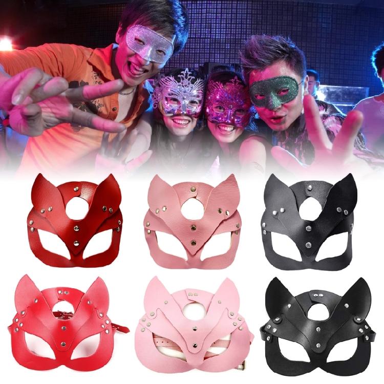 Contemporary PU Leather Masquerades Face Mask Catwomen Style Comfortable Cosplay Accessory For Costume Event
