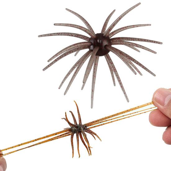 2 szt. 6 cm/1,9 g Miękka przynęta na jeżowca z pływającymi spódniczkami Kolorowa sztuczna przynęta Akcesoria wędkarskie do słodkiej i słonej wody Bass Pstrąg Szczupak
