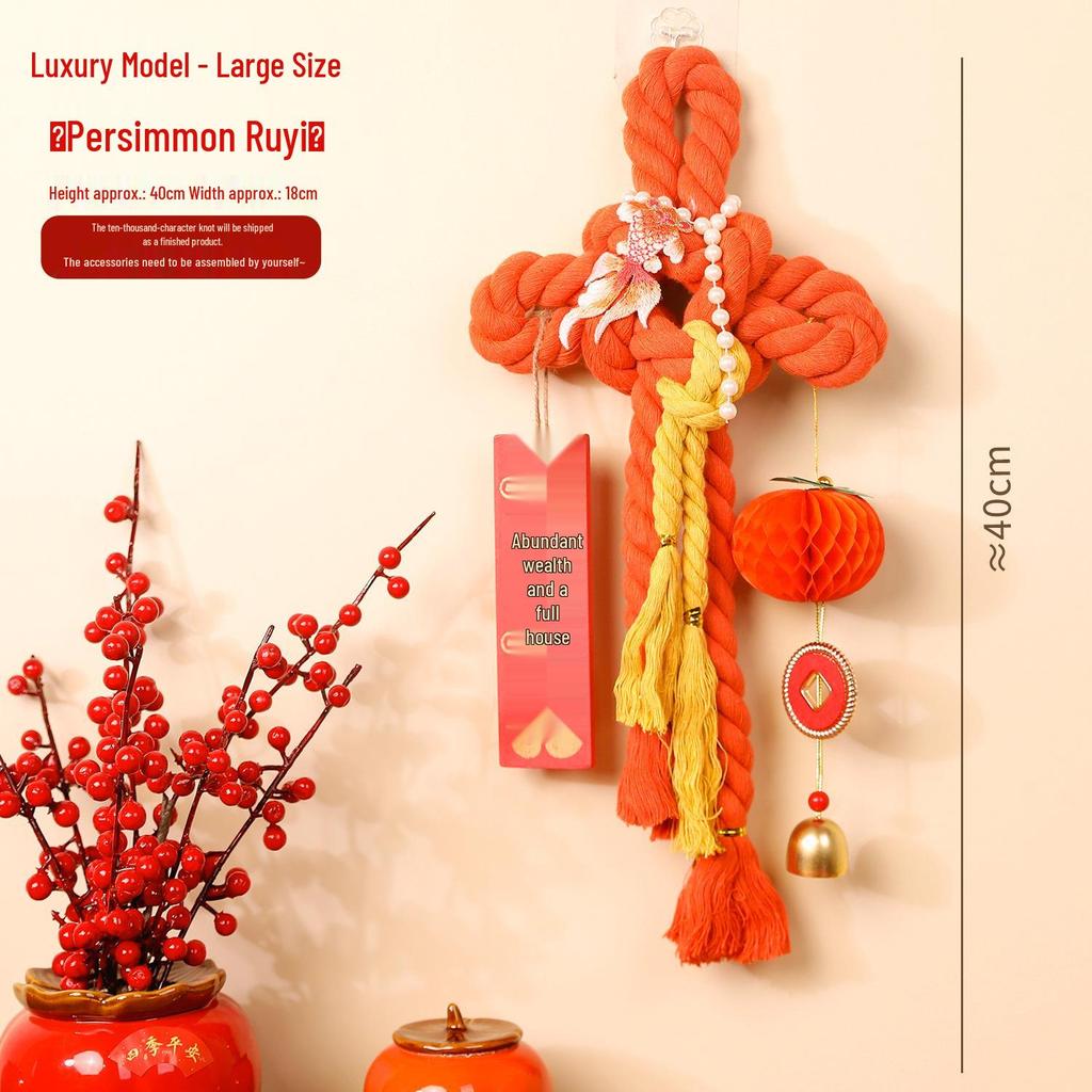 2026 Year of the Horse Spring Festival Chinese Knot Door Hanger - Wanzi Knot Ornament for Festive Atmosphere