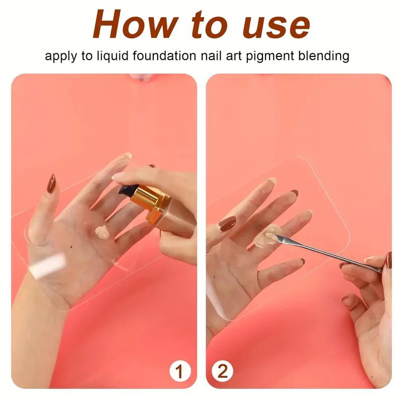 Acrylic Foundation Art Palette Square Heart-Shaped Cosmetic Liquid Mixing Plate Portable Makeup Blending Tool for Travel Daily