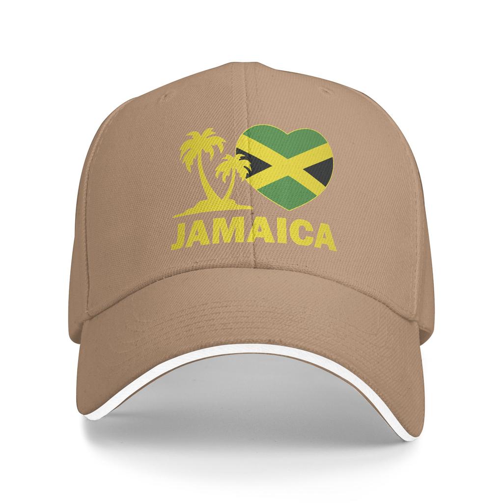 Women Unisex Jamaica I Love Jamaican Flag Outdoor Hat Adjustable Cap Casual Baseball Cap Golf Hats