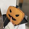 Halloween Pumpkin Bag Spooky Pumpkin Purse Crossbody Pumpkin Bag with Chain Shoulder Strap for Parties or Trick-or-Treating