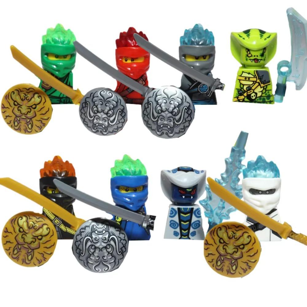 104 PCS ninja building block doll set, assembled role action doll DIY building block doll toy boy birthday gift.