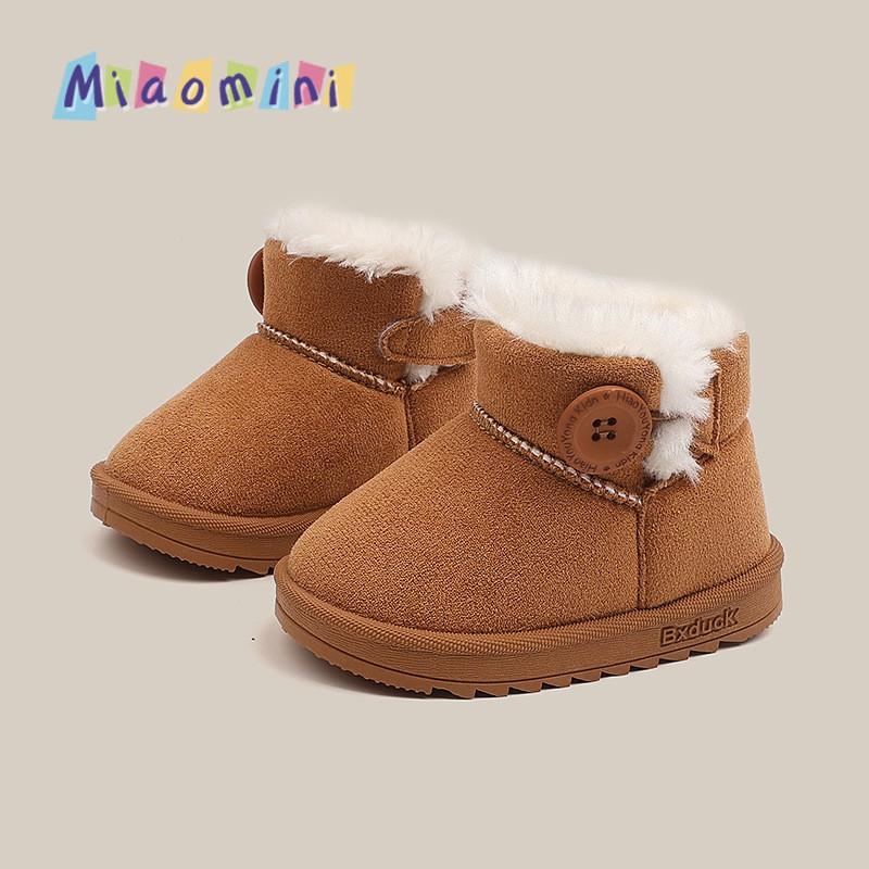 Kids Winter Snow Boots Toddlers Boys Girls Warm Lined Soft Sole Non-Slip Cotton Ankle Age 1-6 Years