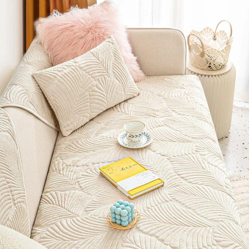 Velvet Sofa Cover Winter Thickening Non-Slip Plush Sofa Full Cover Towel Cloth Breathable Living Room Sofa Furniture Cover