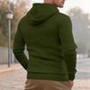 European Size Men's Casual Pullover Jacquard Pocket Sweater Small Square Quilting Cotton Fabric Hooded