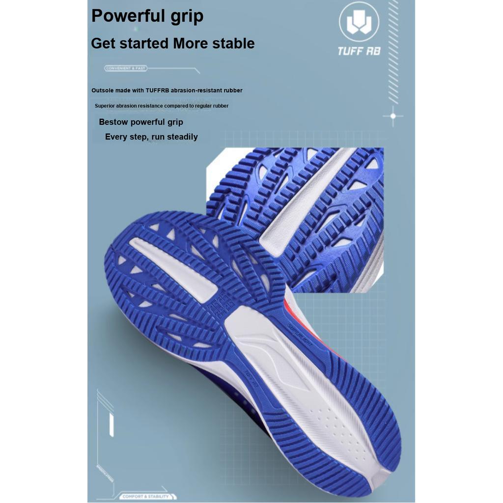 Li Ning Youth  Childrens Rebound Shock Absorption Comfortable Running Shoes Kids Running Shoes Crystal-Blue YKFT046-9