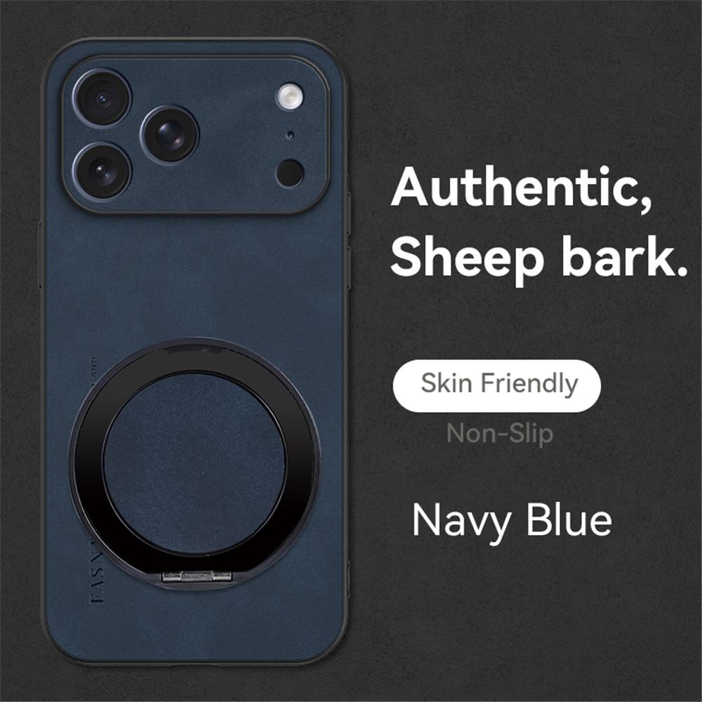 

Luxury Sheepskin Magnetic Leather Holder Phone Case For iPhone 17 16 15 14 13 12 11 Pro Max Plus 17 Air Stand Shockproof Cover For iPhone 17