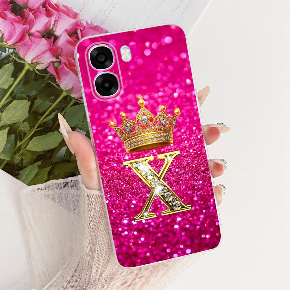 For OPPO A6X A6 A6T Pro 4G 5G Fashion Crown Letter Phone Case For Oppo A6x A 6 A6T Pro 4G Soft Silicone TPU Cases