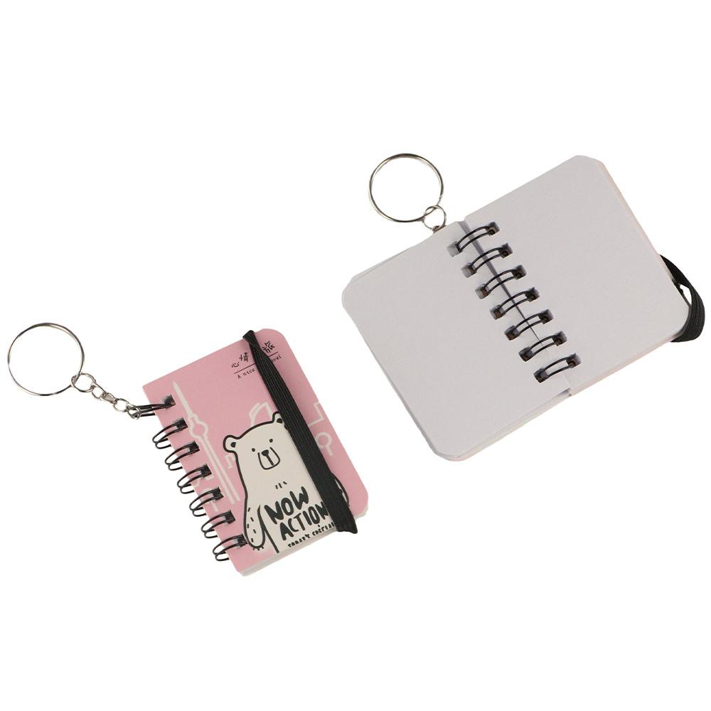 Small Book Notebook Keychain Random Pattern Keychain with Notepad
